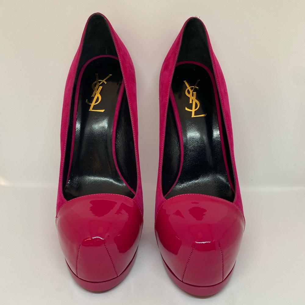 YSL - Kid Scamosciato/Vernice Pumps - Fuchsia